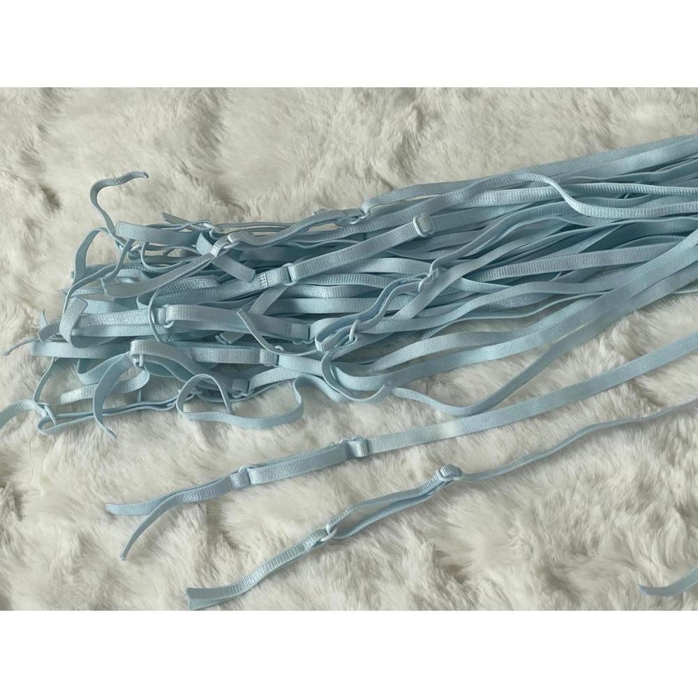 00452 - 12 piece Light Blue Bra Straps Replacement Adjustable Elastic Straps NEW - Picture 3 of 3